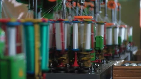 Threads Machine Production Stock Footage 137771326