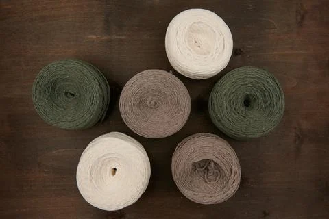 Threads for macrame, hobby, weaving from threads Stock Photos