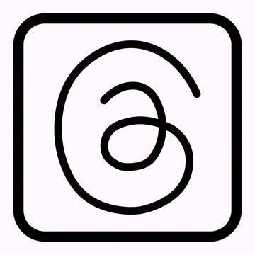 Threads mobile app icon and logo on white background Stock Illustration