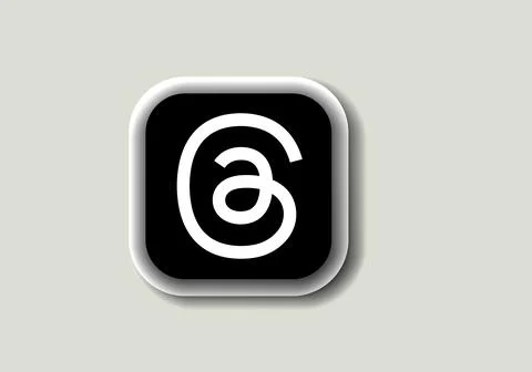 Threads new logo and icon printed on white paper. Threads social media platform  Stock Illustration