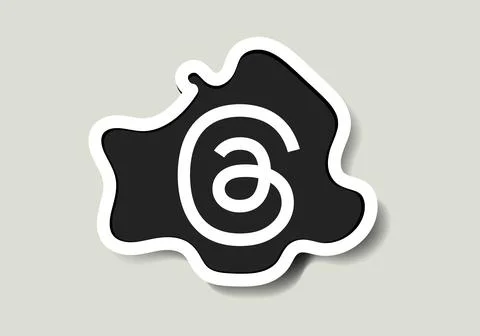 Threads new logo and icon printed on white paper. Threads social media platform  Stock Illustration