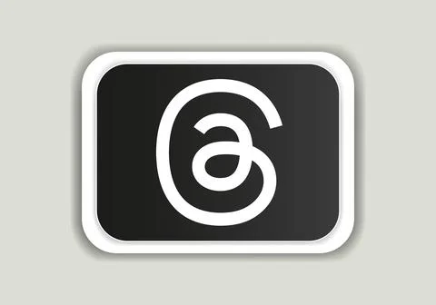 Threads new logo and icon printed on white paper. Threads social media platform  Stock Illustration