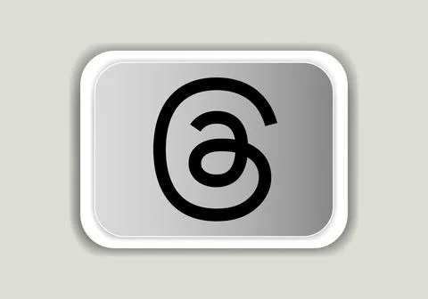 Threads new logo and icon printed on white paper. Threads social media platform  Stock Illustration