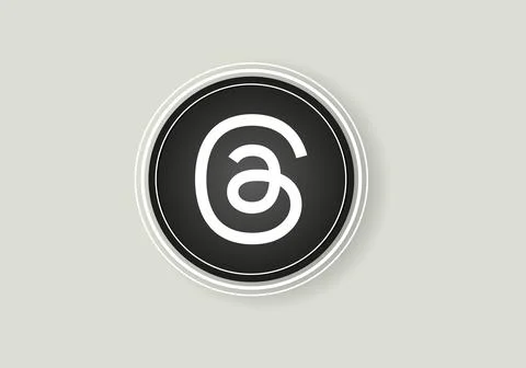 Threads new logo and icon printed on white paper. Threads social media platform  Stock Illustration