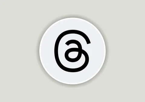 Threads new logo and icon printed on white paper. Threads social media platform  Stock Illustration