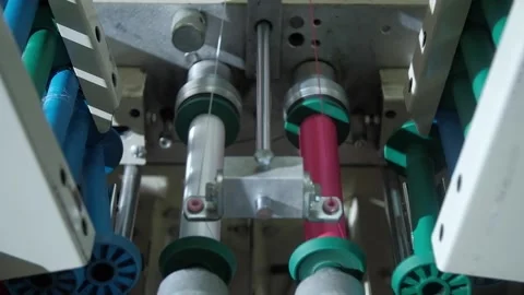 Threads Production Machine Stock Footage 137772166