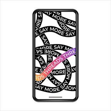 Threads Rainbow Logo, Threads social media. Threads social media and social.. Stock Illustration