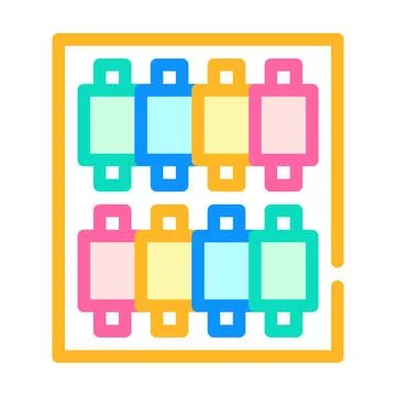 Threads set color icon vector flat illustration Illustrazione stock