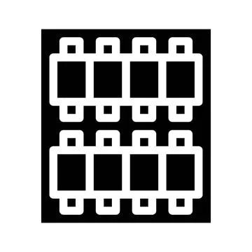Threads set glyph icon vector black illustration Illustrazione stock