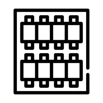 Threads set line icon vector black illustration Illustrazione stock