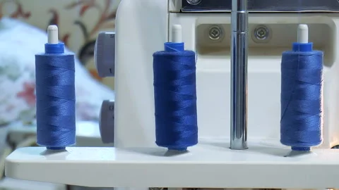 Threads on the sewing machine Stock Footage 90775760
