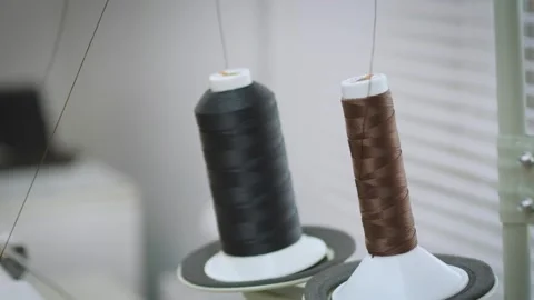 Threads on a sewing machine Stock Footage 266139511