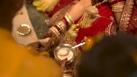 Threads of Tradition: The Timeless Aura of an Indian Wedding Stock Footage 337630362