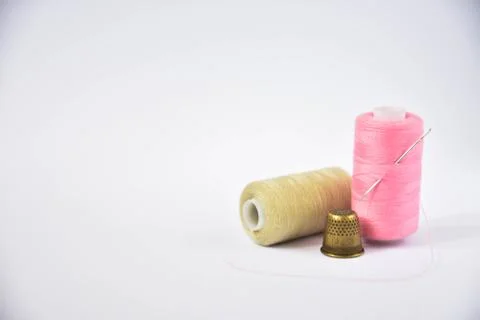Threads on a white background 스톡 사진
