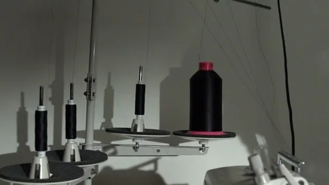 Threads on the working sewing machine in slow motion Stock Footage 104540031