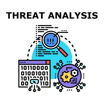 Threat analysis and cybersecurity strategy concept イラスト素材