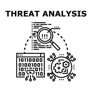 Threat analysis and cybersecurity strategy concept 库存插图