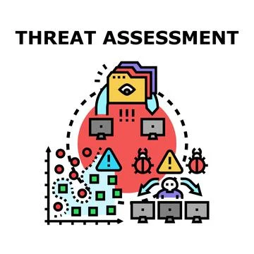 Threat assessment identifying cyber security risks and data protection 스톡 일러스트