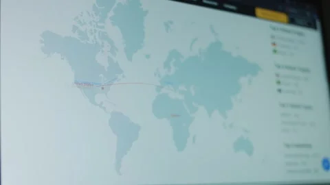 Threat of Cyber Attack on World Map Live. USA attacked by hackers. Stock Footage 272594605