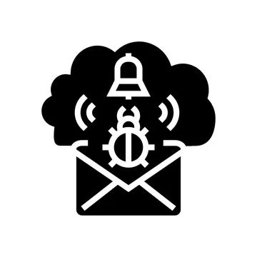 Threat cyber security glyph icon vector illustration 스톡 일러스트