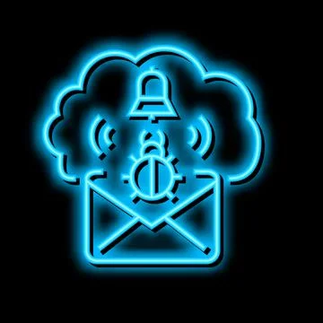 Threat cyber security neon glow icon illustration 스톡 일러스트