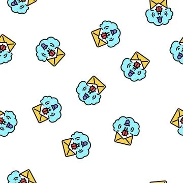 Threat cyber security vector seamless pattern Illustrazione stock