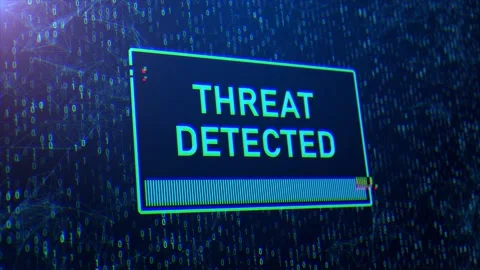 Threat Detected Computer System Security Alert Message Stock Footage 196934282