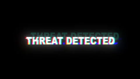 THREAT DETECTED glitch notification. Stock Footage 284305841