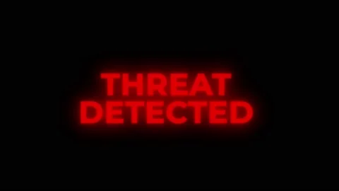 Threat Detected Red Warning Error Alert Computer Virus alert Hacking Message Stock Footage 219191574