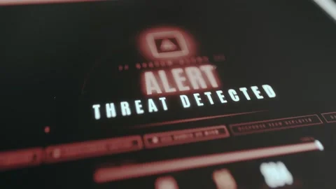 Threat Detected Security Alert Technology Screen Shot Stock Footage 330653744
