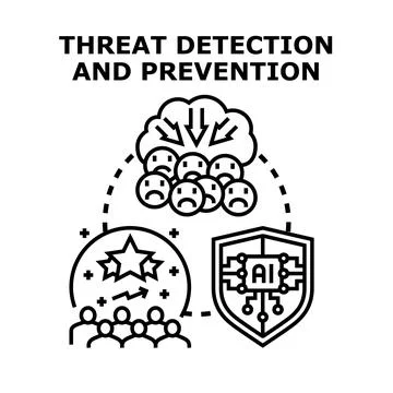 Threat detection prevention system using artificial intelligence Stock Illustration