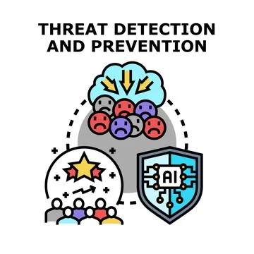 Threat detection prevention system using artificial intelligence Stock Illustration