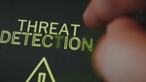 Threat Detection themed graphic presentation viewed on a smartphone Stock Footage 289076096
