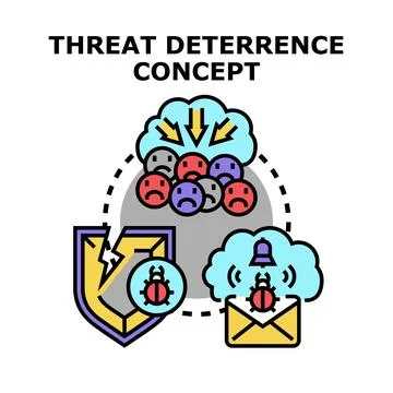 Threat deterrence concept protecting user data online Stock Illustration