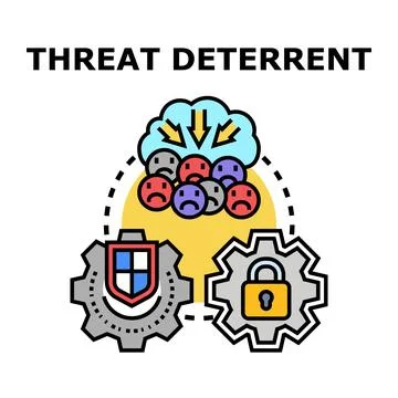 Threat deterrent system preventing negative influence Ilustração Stock