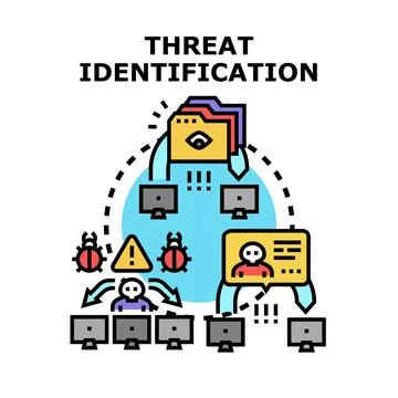 Threat identification vector concept illustration with data security Stock Illustration