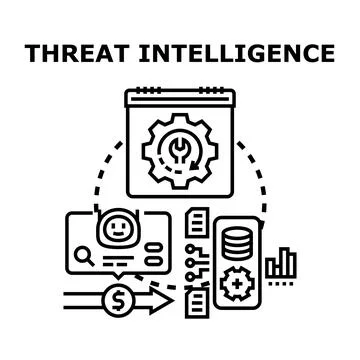 Threat intelligence analytics protecting businesses from cyber threats Stock Illustration