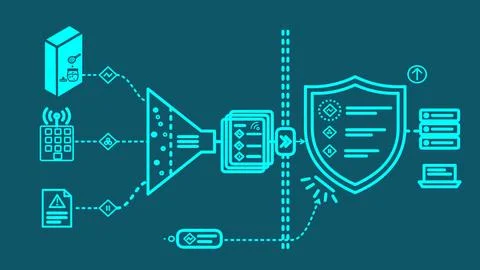 Threat Intelligence – external intel feed strengthening defence Stockillustratie
