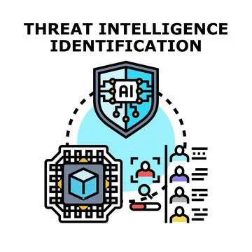 Threat intelligence identification using artificial intelligence technology Stock Illustration