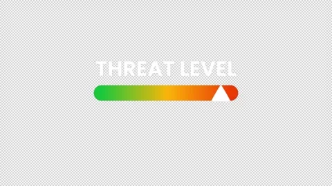 Threat Level Gauge Animation – Security Alert Indicator. Stock Footage 320111088