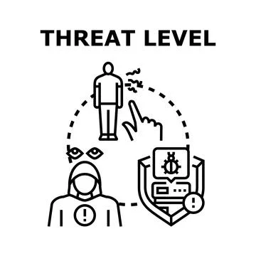 Threat level icon detecting cyber security risks Stockillustratie