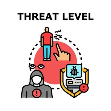 Threat level icon detecting cyber security risks Stock Illustration