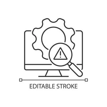 Threat management linear icon Stock Illustration