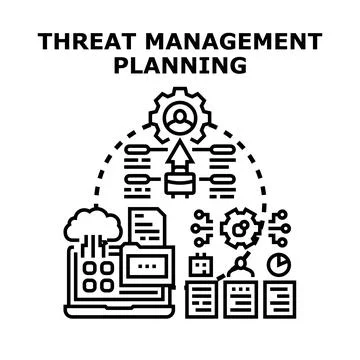 Threat management planning system optimizing data security Stock Illustration