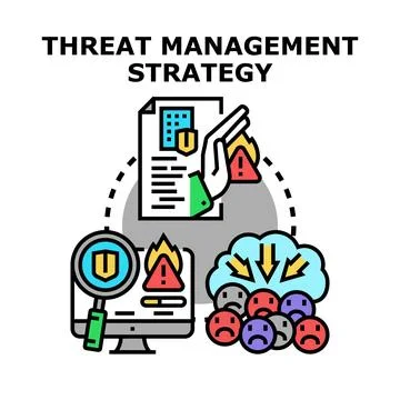 Threat management strategy developing protection process Stock Illustration