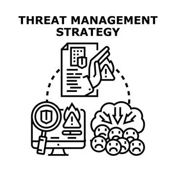 Threat management strategy developing protection process Stock Illustration