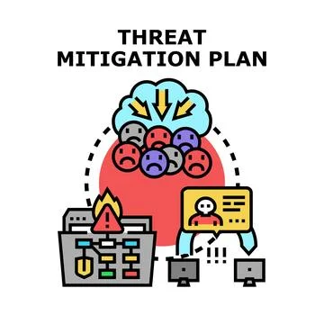 Threat mitigation plan protecting data security Stock Illustration