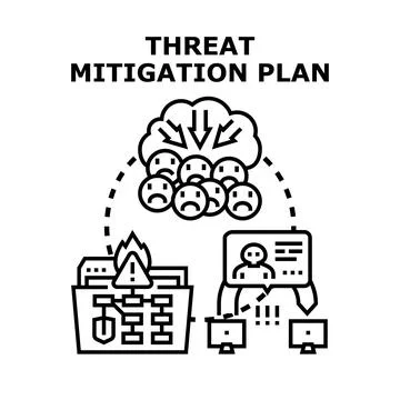Threat mitigation plan protecting data security Stock Illustration