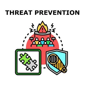 Threat prevention concept protecting data and users Stockillustratie