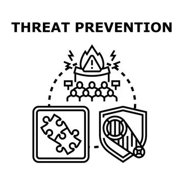 Threat prevention concept protecting data and users Stock Illustration